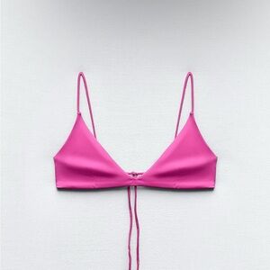Vibrant Pink Triangle Bikini Top